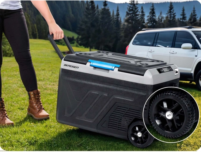 Transporte cómodo: ruedas y asa extensible