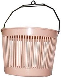 Cesta redonda para pinzas con ojal 20 × 15 cm, plástico, mezcla de colores