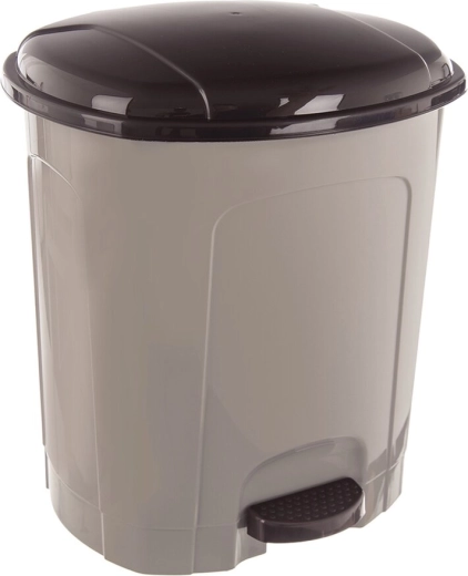 Papelera con pedal 5,5 l color marrón café