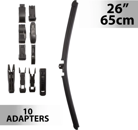 Escobilla limpiaparabrisas Carguard de 26"/65 cm con 10 adaptadores