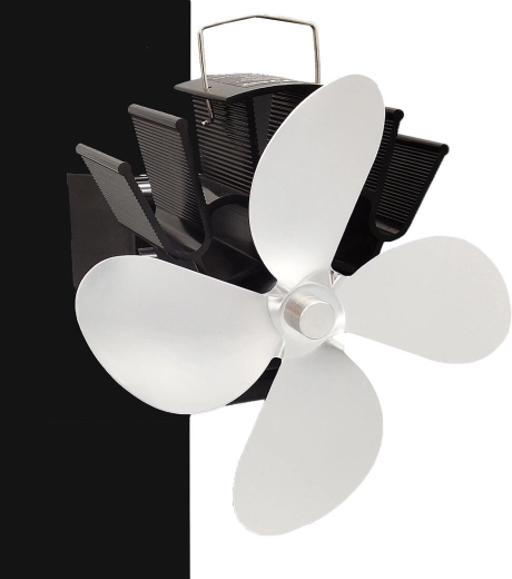 Ventilador de chimenea para tubo de humo GAMA, termoeléctrico, plateado