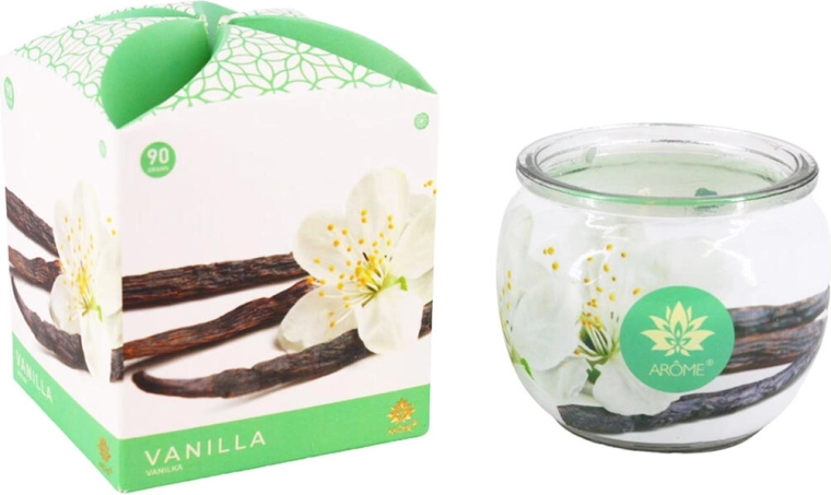 Vela aromática en vaso de vidrio Vainilla 90 g