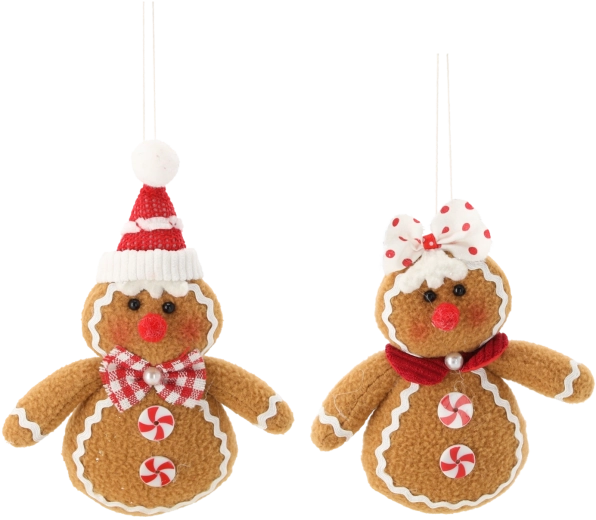 Figura navideña de pan de jengibre de niño o niña 12 × 4 × 17 cm