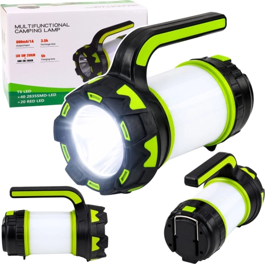 Linterna LED de camping y lámpara 2 en 1 con batería recargable