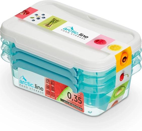 Arcticline set de 3 recipientes rectangulares para alimentos de 0,35 l