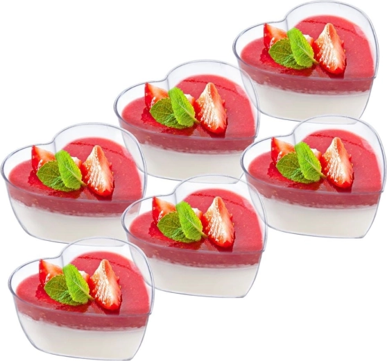 Vasitos de postre en forma de corazón 120 ml, 6 uds