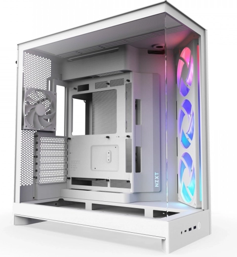 Caja NZXT H9 Flow RGB Midi Tower con ventana blanca