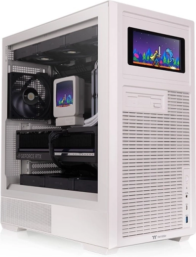 Diseño retro con panel lateral de vidrio