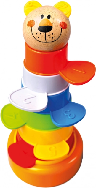 Bino torre de colores 2 en 1 – juguete educativo apilable con osito