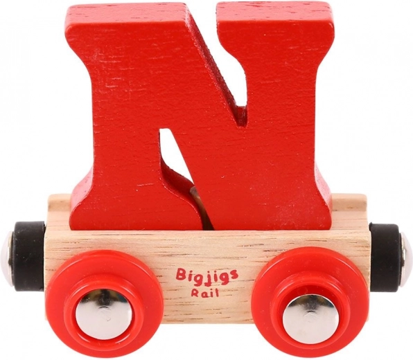 Bigjigs Rail vagón con la letra N para tren de madera