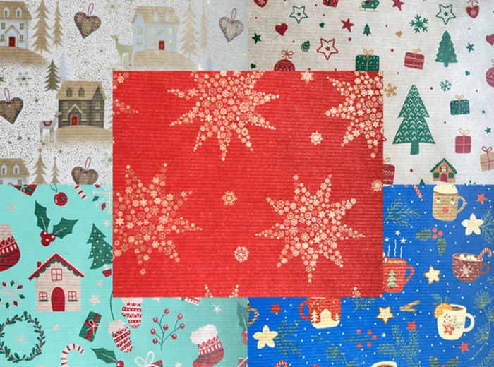 Papel de regalo navideño Ecocolor 0,7 × 1,5 m