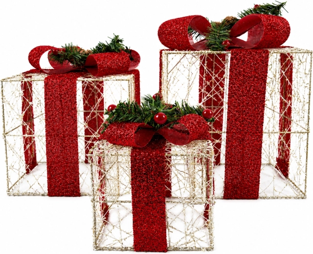 Acabado festivo de la caja de regalo