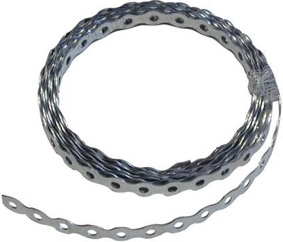 Cinta de montaje perforada 10 m, acero galvanizado 1 mm
