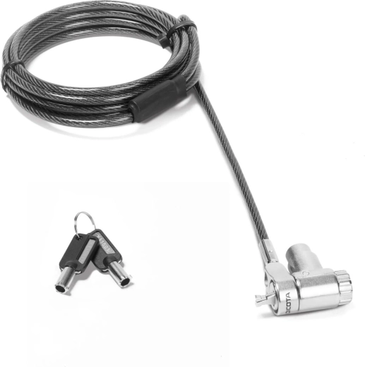 Candado de cable de seguridad universal Dicota 3 en 1 con llave