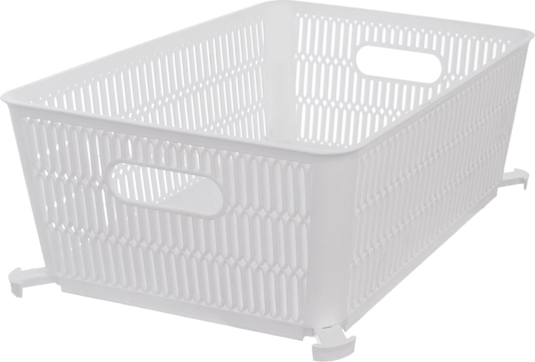 Cesta organizadora apilable de plástico Nesta blanca 28,5 × 23 × 12 cm