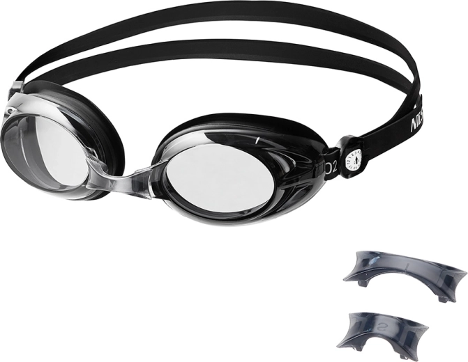Gafas de natación NILS Aqua negras con Anti‑Fog y protección UV