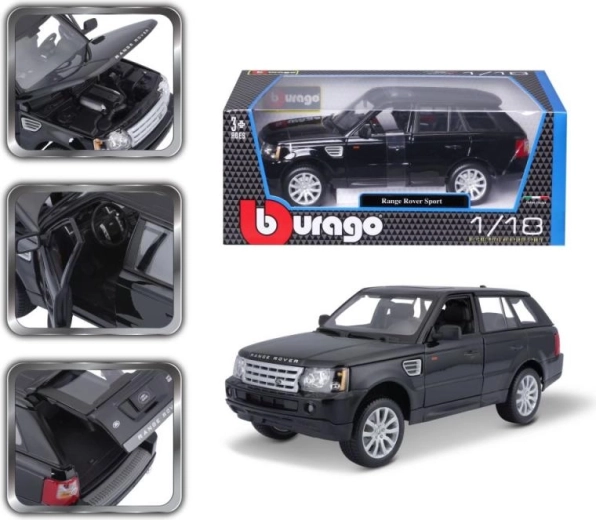 Modelo metálico BBURAGO RANGE ROVER SPORT 1:18, negro