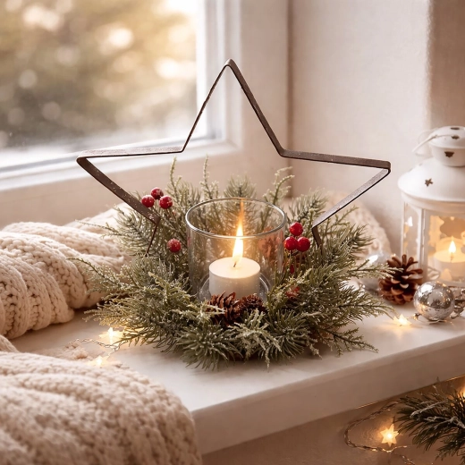 Decoración festiva de bayas para arreglos invernales