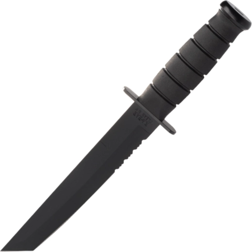 Cuchillo táctico KA-BAR Black Tanto, filo dentado, Kraton, funda