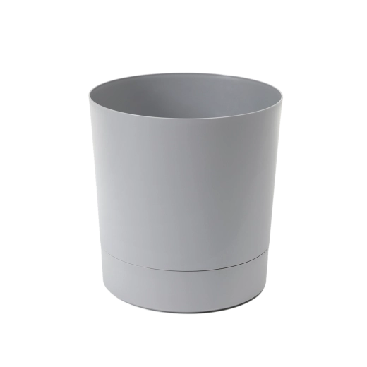 Maceta con plato Aura 20 cm gris