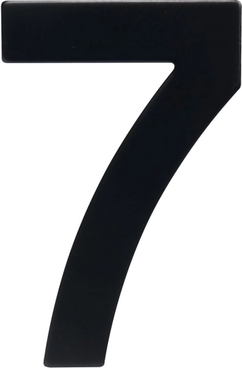 Número de casa 7, 95 mm, acero inoxidable, negro mate