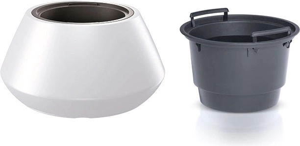 Macetero con inserto de 58,2 cm – macetero redondo de plástico blanco para interior y exterior