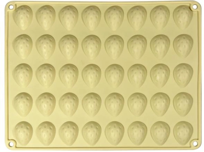 Molde de silicona para nueces, 40 uds., color crema