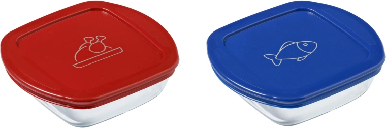 Set de recipientes de vidrio cuadrados PYREX 2 uds 0,3 l