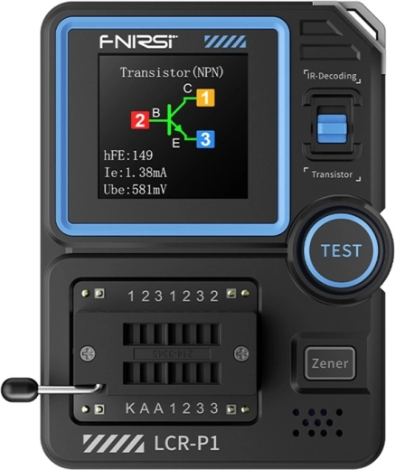 Tester multifunción FNIRSI de condensadores y transistores