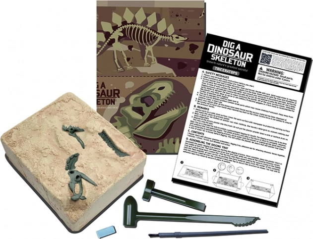 Esqueleto de dinosaurio tricerátops – kit de excavación 4M