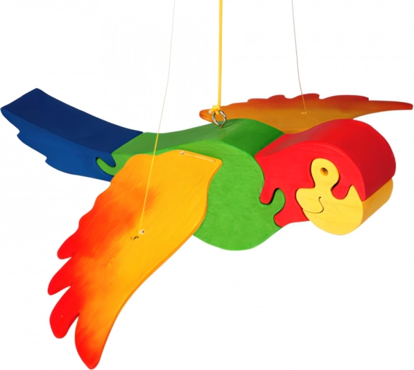 Loro de madera para colgar Fauna