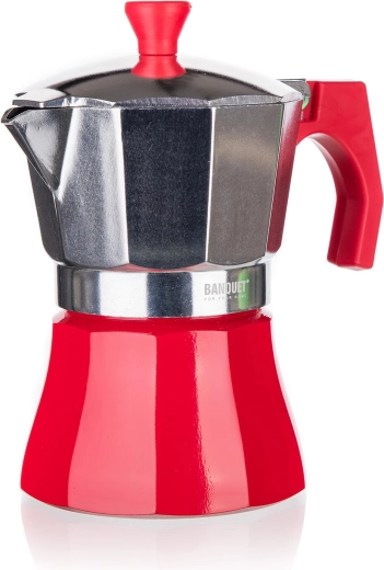 Cafetera moka CAMPI para 3 tazas, roja