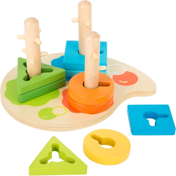 Pierna pequeña: juguete de madera para colores y formas