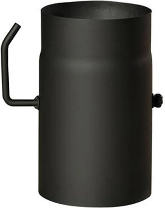 Tubo de humos con compuerta 120 mm, longitud 250 mm, acero 1,5 mm, negro