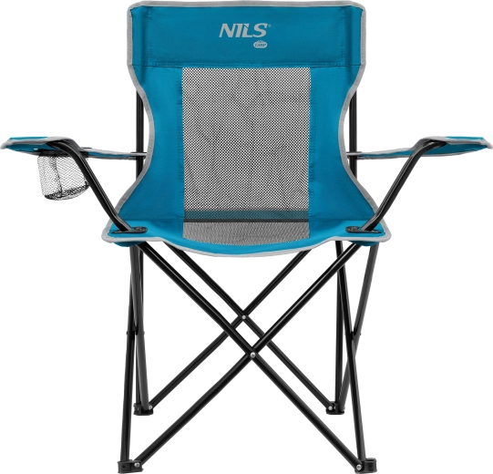Silla turística plegable NILS Camp NC3302 azul‑gris