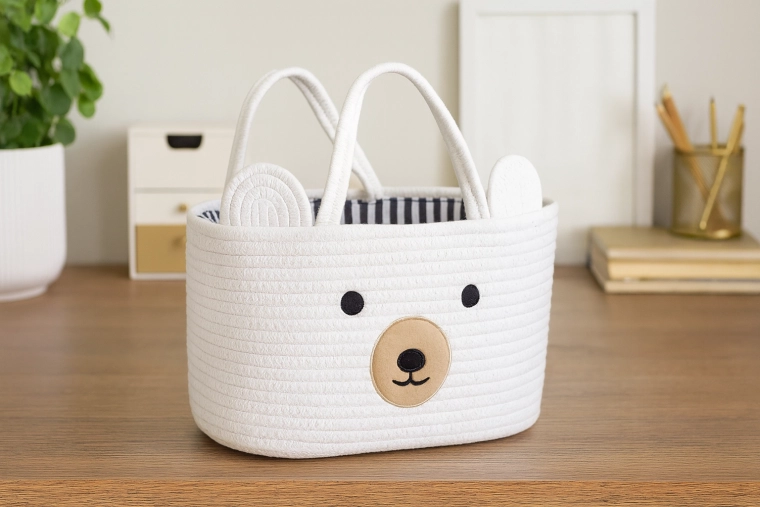 Un osito adorable que decora y organiza
