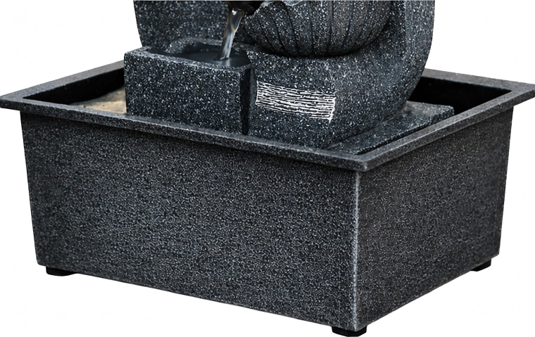 Fuente decorativa de jardín de sobremesa con iluminación LED 30 × 15,5 × 21 cm