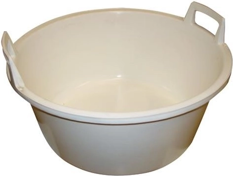 Palangana de plástico con asas 49 cm, blanca, 25 l