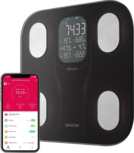 Báscula personal inteligente Sencor SBS 9002BK negra
