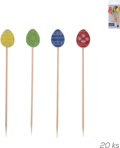 Pinchos de bambú de huevos de Pascua 20 uds mix