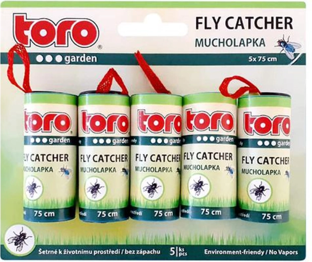 Atrapamoscas TORO 75 cm, sin químicos, 5 uds.