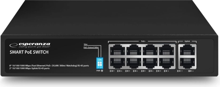 Switch PoE gigabit Esperanza Matrix de 10 puertos 120 W