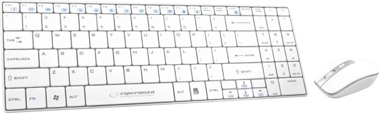 Teclado y ratón slim inalámbricos 2,4 GHz LIBERTY blancos