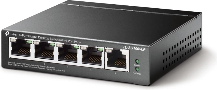 Conmutador TP-Link SG1005LP Gigabit PoE+ de 5 puertos