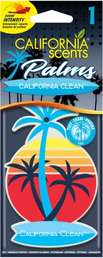 California Scents Palm California Clean ambientador colgante de papel - 1 unidad