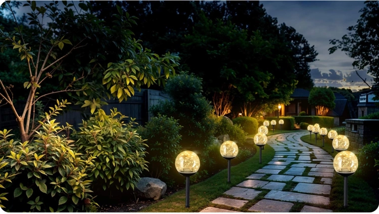 Bolas elegantes para iluminar caminos con seguridad
