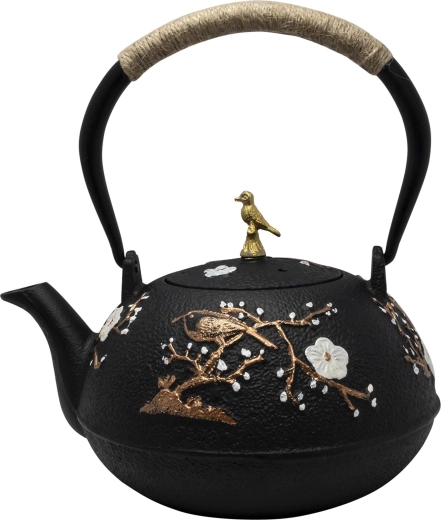 Tetera de hierro fundido para té 1 l negra