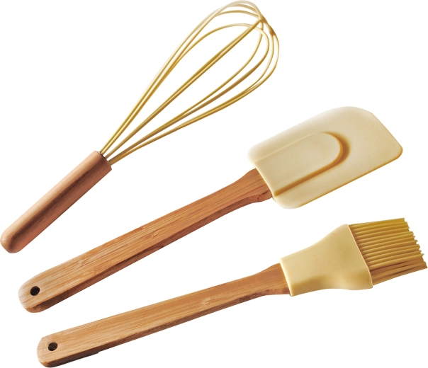 Juego de utensilios de cocina de silicona: batidor, espátula y brocha de cocina