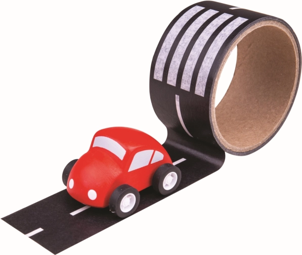 Carretera de cinta adhesiva con cochecito de Bigjigs Toys
