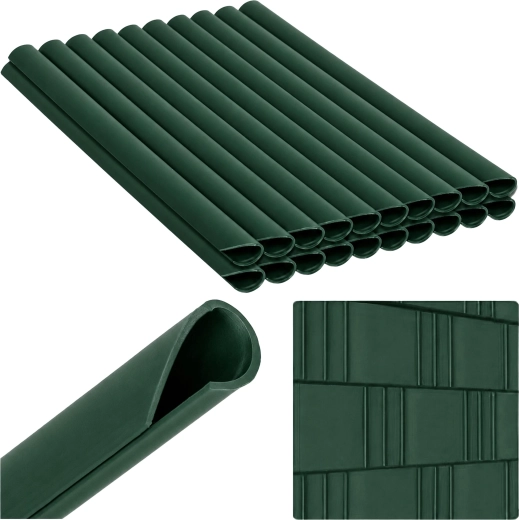 Clips para cinta de ocultación para valla, verdes, 19 cm, 20 uds